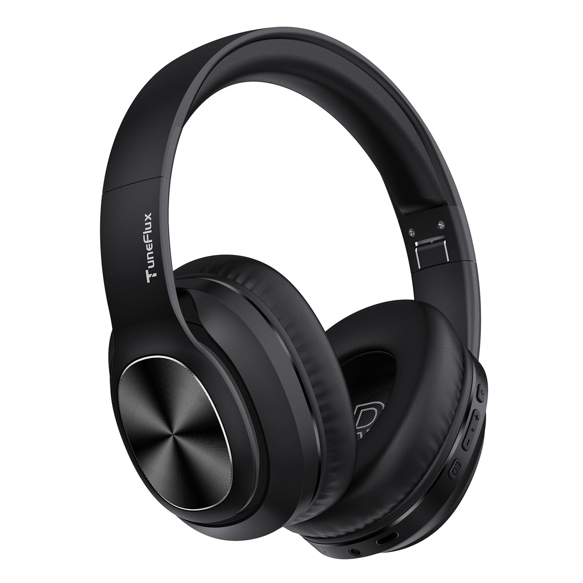TuneFlux over-ear headphones in pairing mode for quick wireless setup