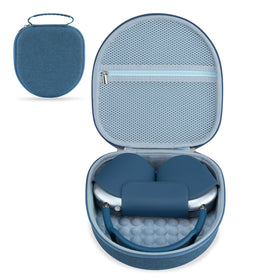TUNYINSH AirPods Max case blue hard shell, top view, protects on the go.