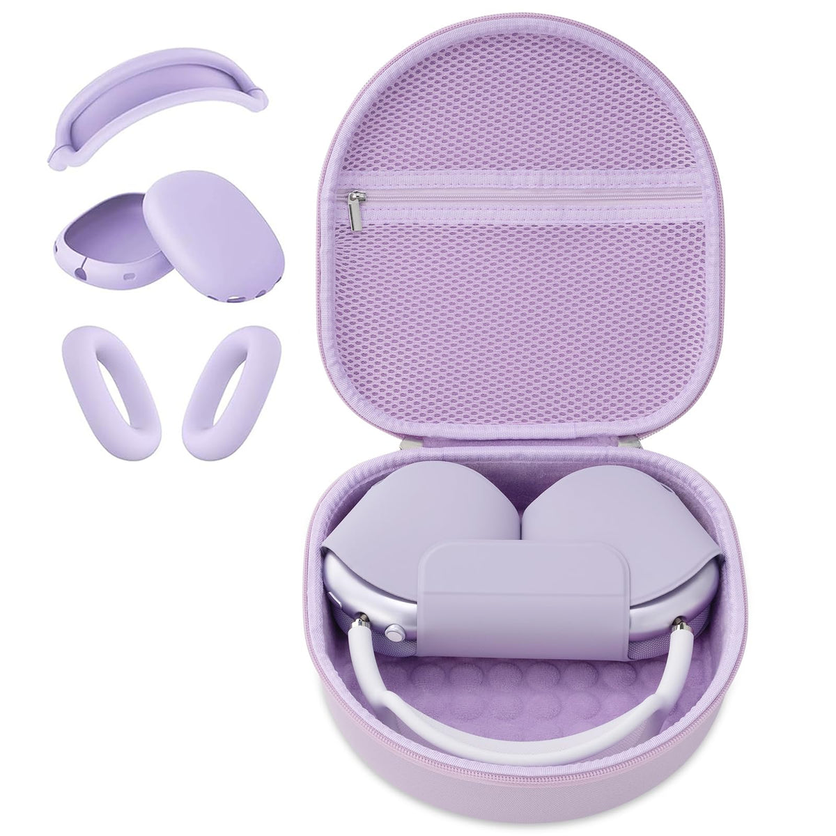 TUNYINSH front view of purple hard case showing protective profile and easy-carry benefit