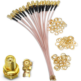TUOLNK SMA Female to IPX coax cable, 6-inch length, ideal for compact installations.
