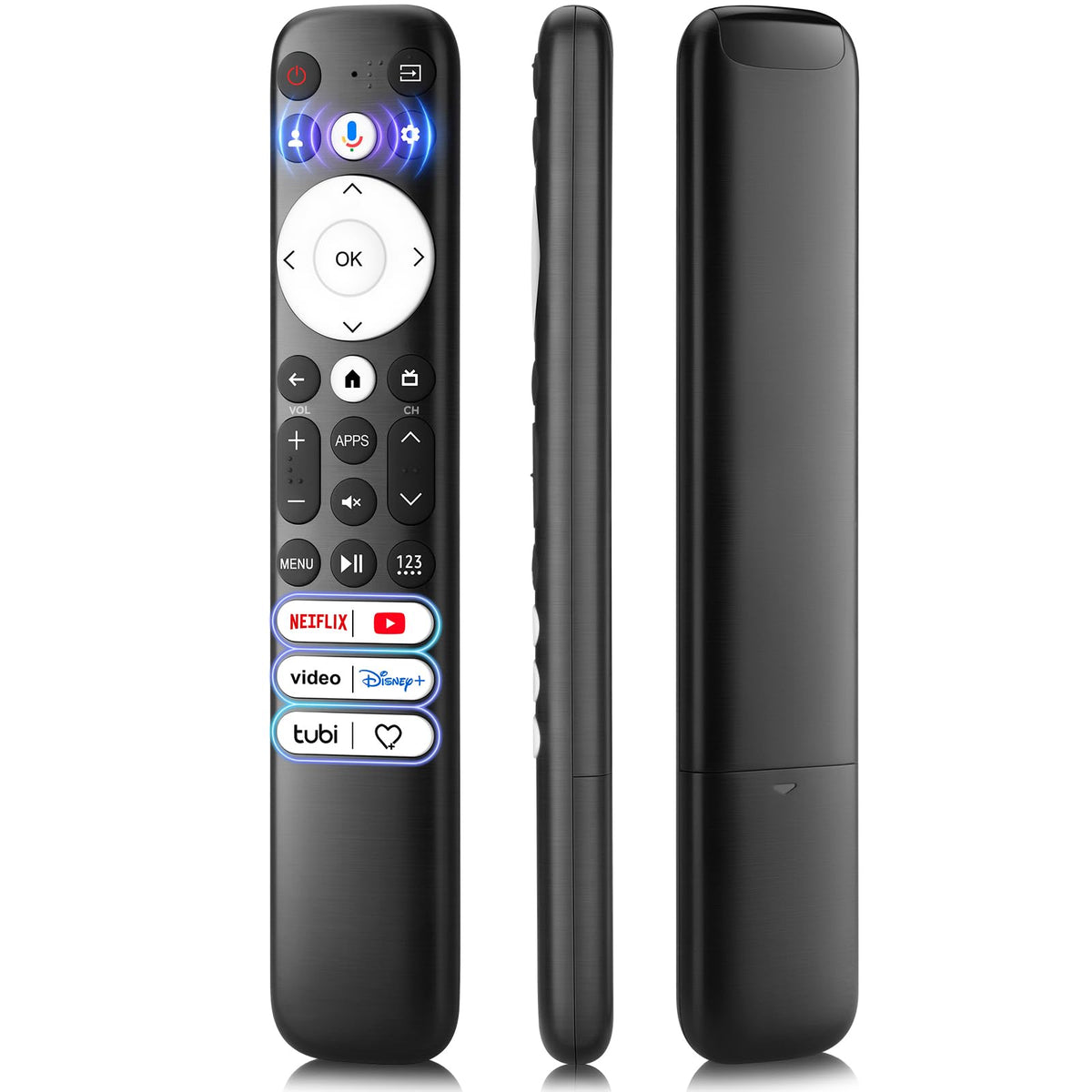 Tuovar voice remote for Hisense TV showing pairing setup for quick connection