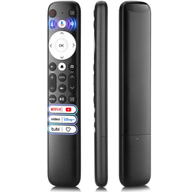Tuovar voice remote for Hisense TV showing pairing setup for quick connection