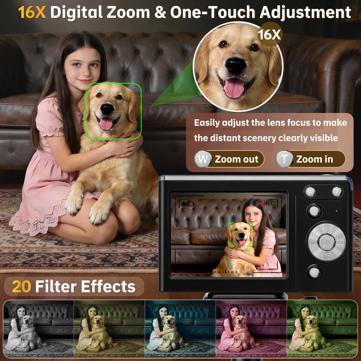 TURSICA large LCD display enables easy, intuitive shooting