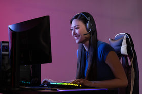 Retail box open with Turtle Beach Recon 70 and included accessories displayed