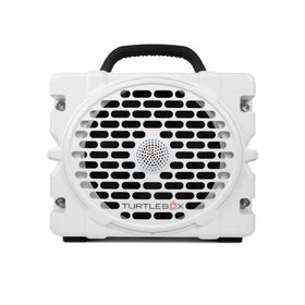 Turtlebox Grande outdoor-use visuals highlight rugged build for outdoor adventures.