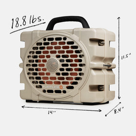 Turtlebox Grande side view highlighting rugged profile for outdoor listening