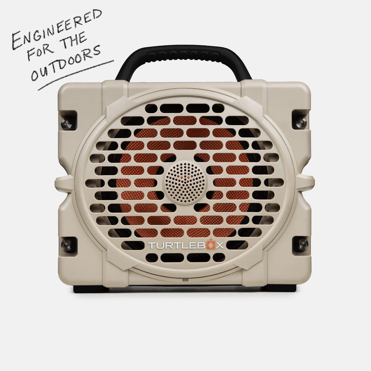 Turtlebox Grande tan finish emphasizes outdoor-ready aesthetics and durability