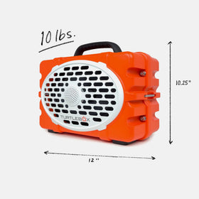 Turtlebox Original Gen 3 bass detail highlights deep, loud outdoors sound.