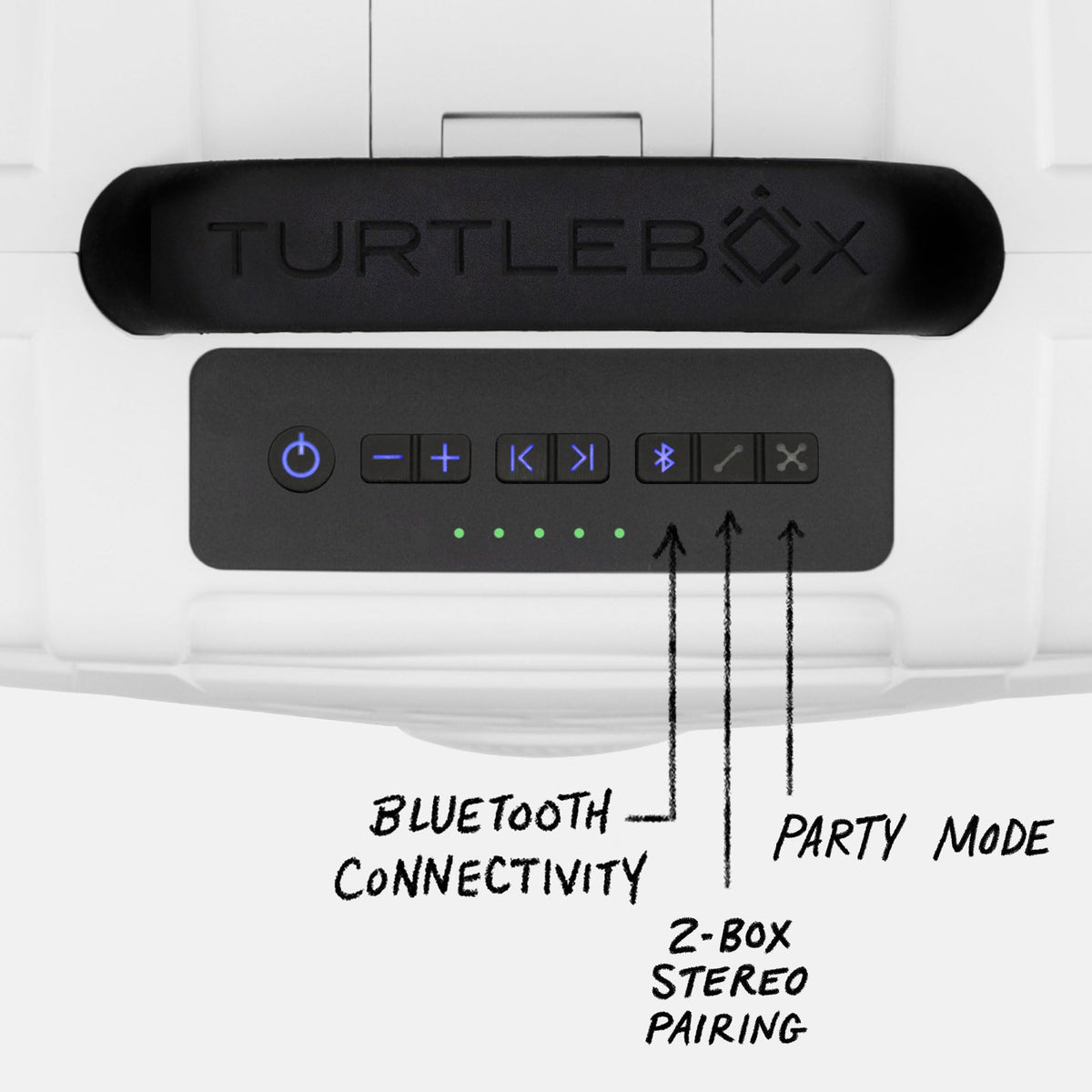 Turtlebox Original Gen 3 controls panel for easy outdoor use