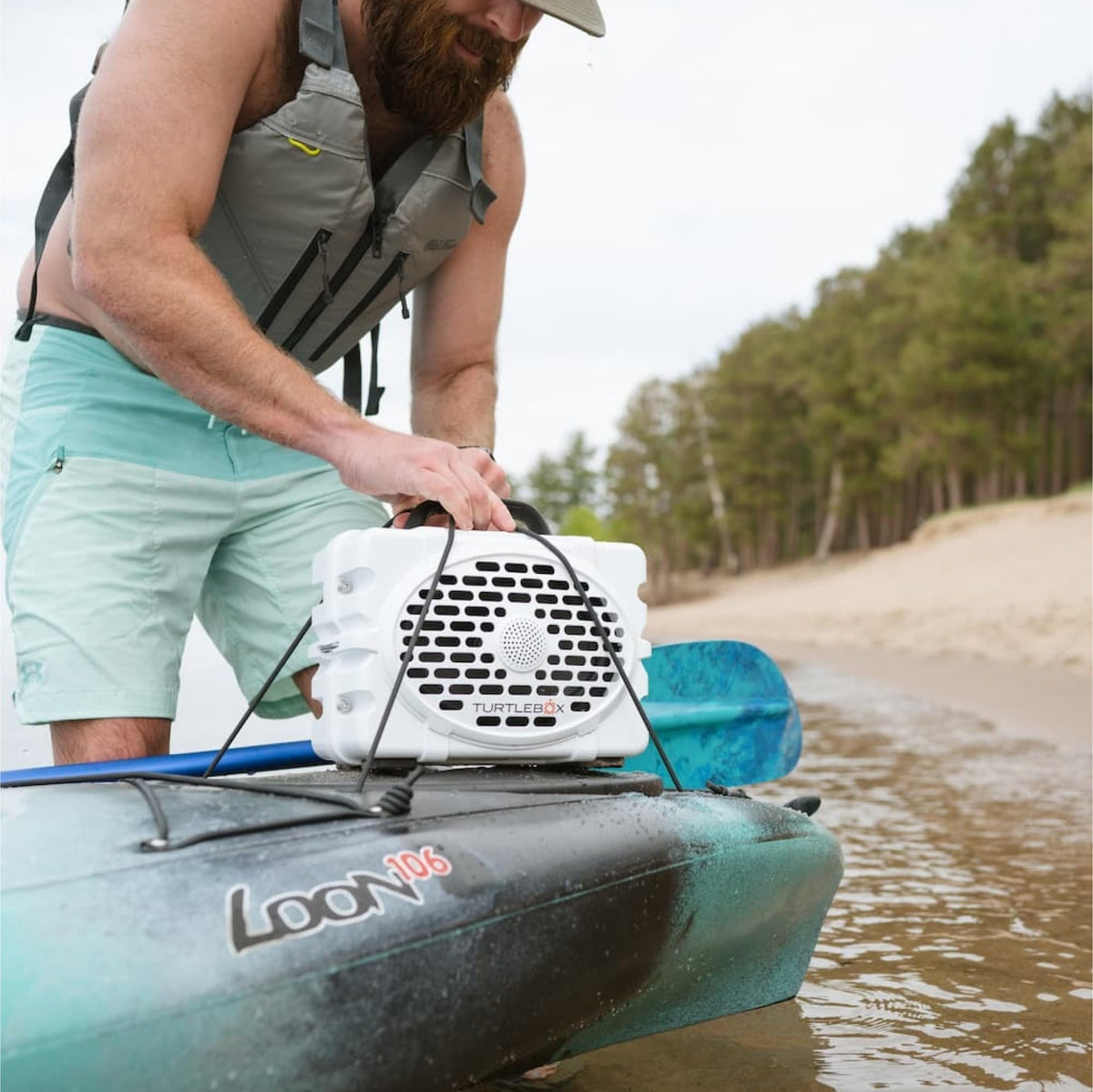 Turtlebox Original Gen 3 IP67 waterproof withstands rain and splashes during beach trips.