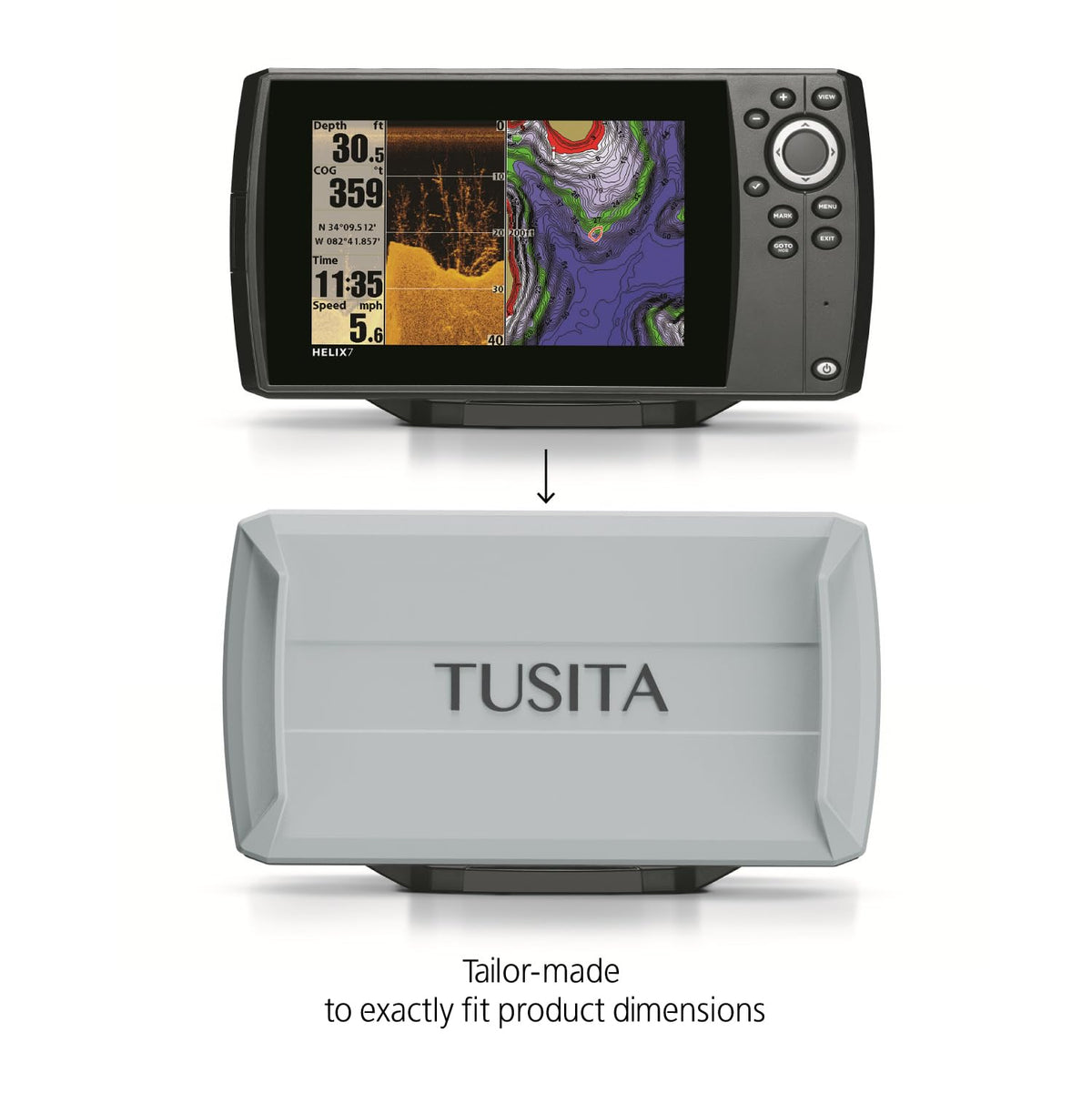 TUSITA Helix 7 cover button cutout alignment close-up