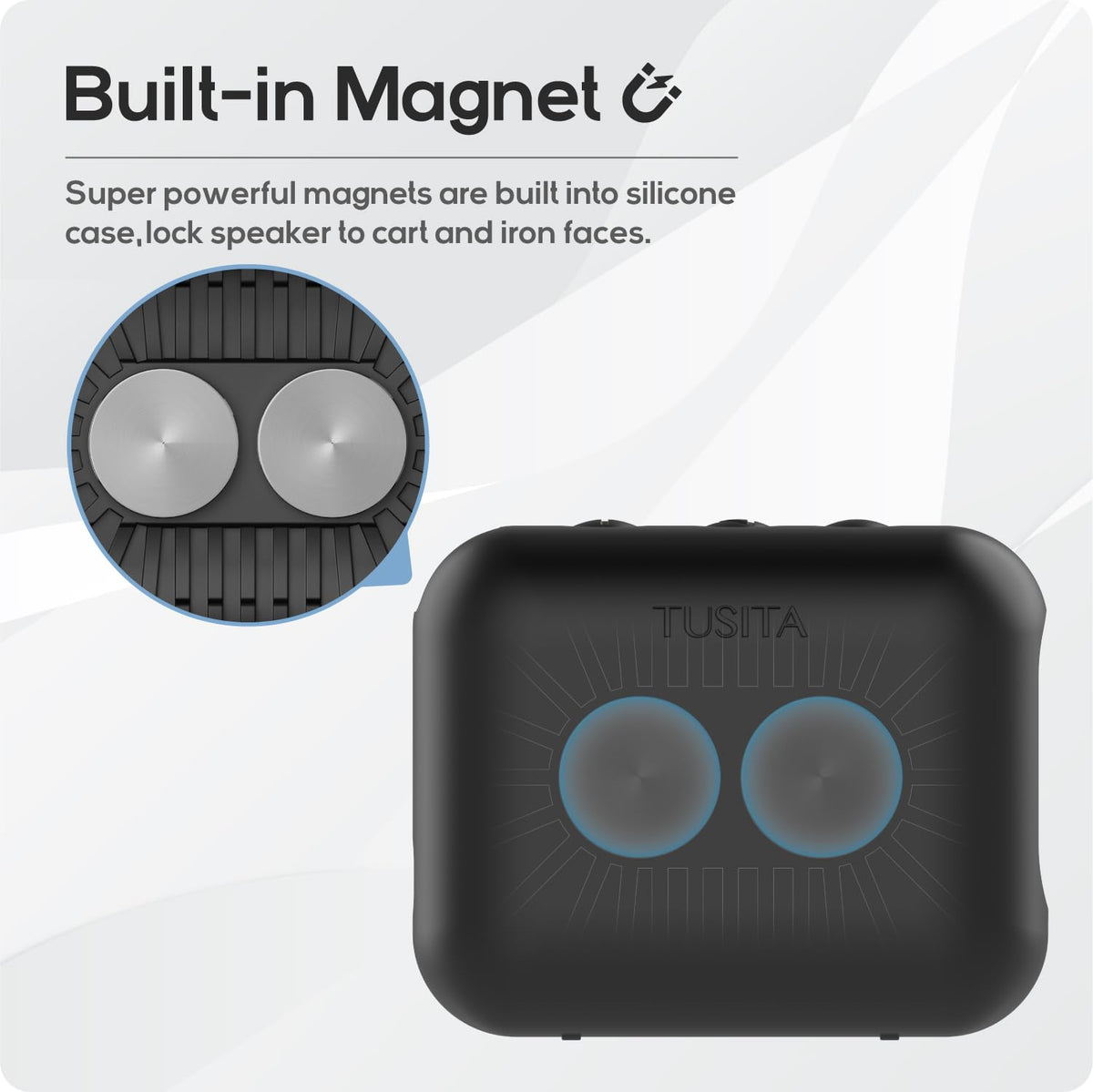 TUSITA JBL GO 4 magnetic case anti-slip surface for rugged outdoor use.