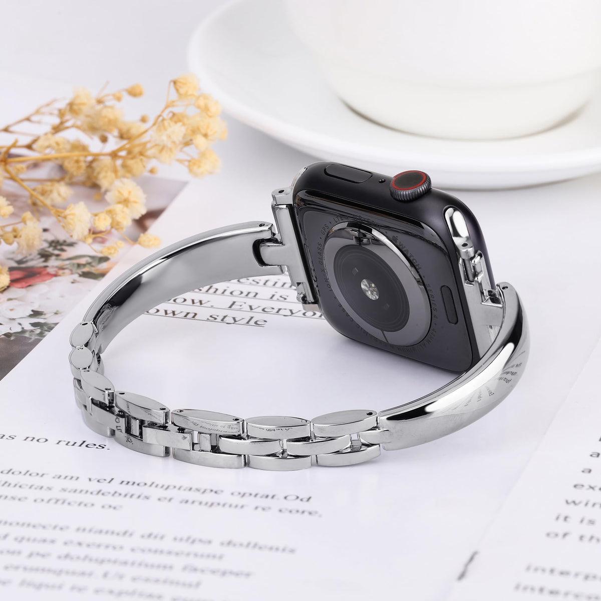 TUV PLNT Silm metal band compatible with Versa 3 and Sense family.