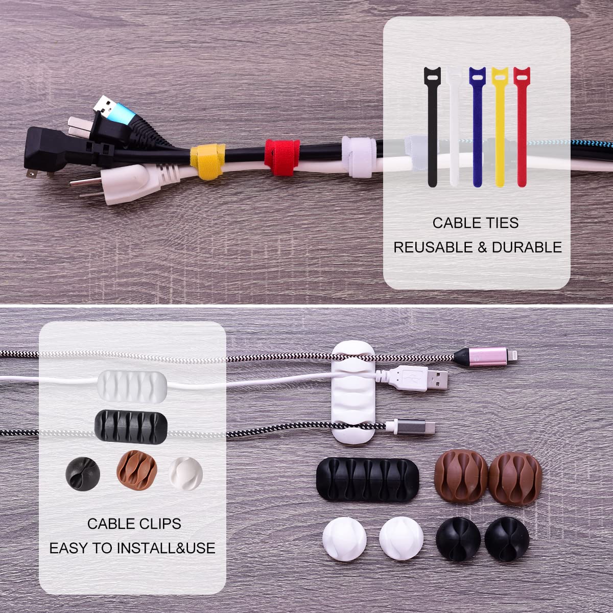 TuweChen cable entry with adhesive clip routing cords neatly for organized cable paths