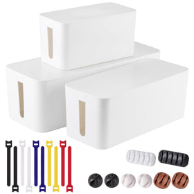 TuweChen cable-management box lid in white hides cords and keeps surfaces tidy.
