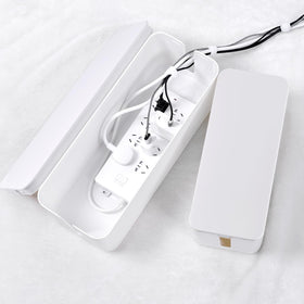 Tuwechen medium cable management box on the floor keeps cords organized