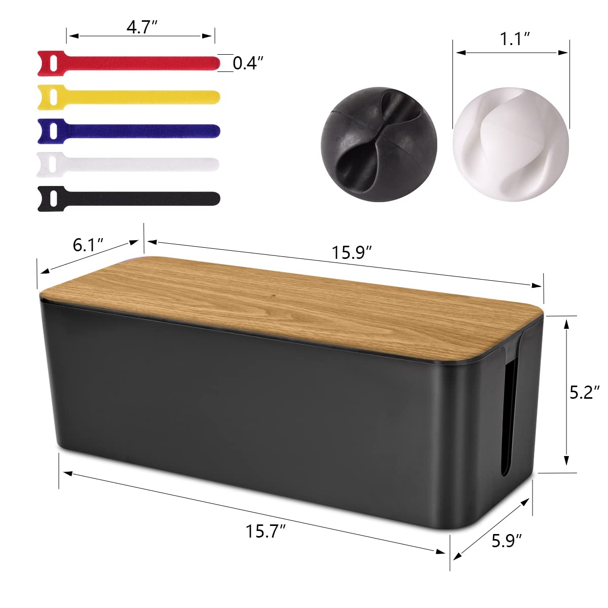 Inside view of the TuweChen box showing spacious space for power strips and adapters