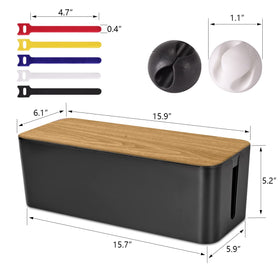 Inside view of the TuweChen box showing spacious space for power strips and adapters