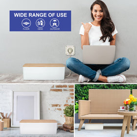 TuweChen under-desk setup promotes safer, trip-free cable management.
