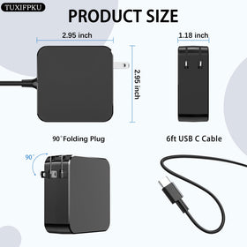 TUXIFPKU 65W USB-C compact design saves space on desk or in bag.
