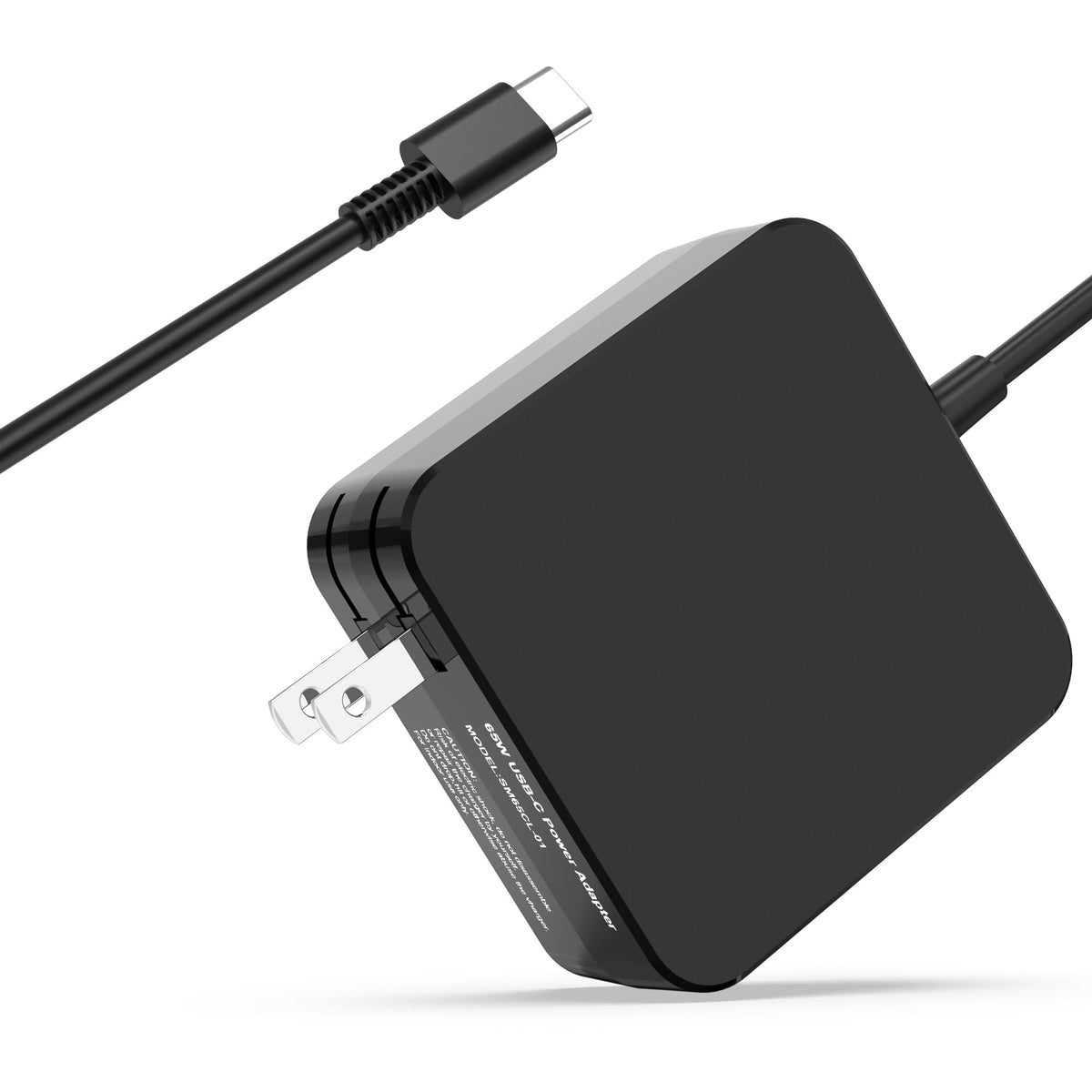 TUXIFPKU 65W USB-C charger front view for quick power on the go.