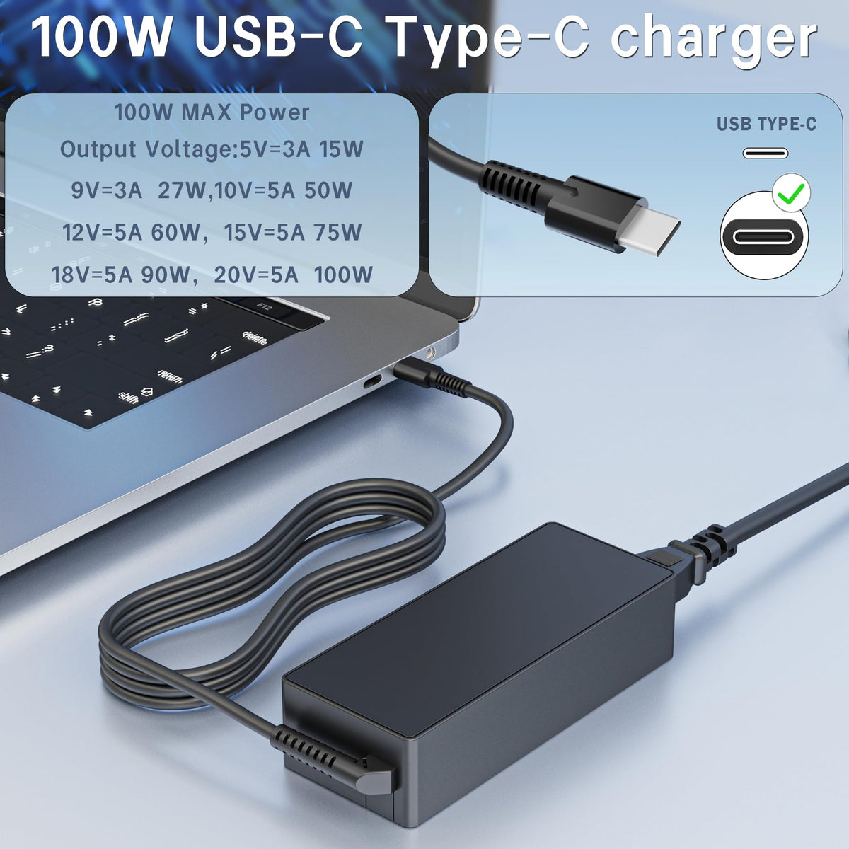 TUXIFPKU USB-C cable 1.8m enables flexible charging and data transfer.