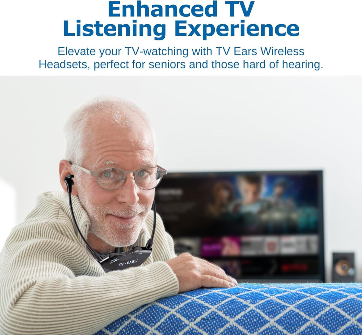 TV EARS ports illustrating optical, coaxial, RCA, and 3.5mm versatility
