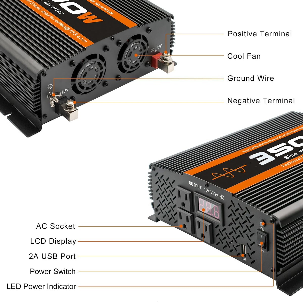 TVNIKD 3500W LCD display displays battery status and alerts