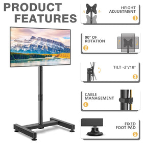 TVON caster wheels attached for easy mobility and quick repositioning