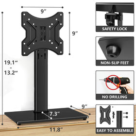 TVON height adjustment scale showing four positions for ergonomic viewing