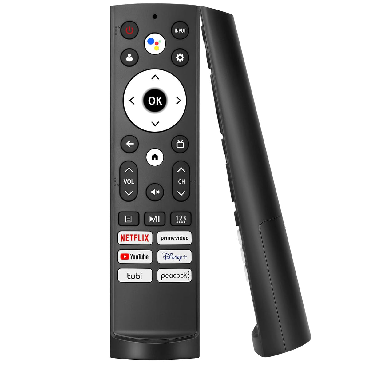 TVSEN replacement remote front view with ergonomic grip and responsive buttons.