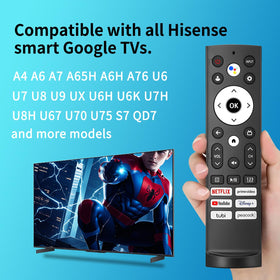 TVSEN remote with voice control for hands-free search and commands.