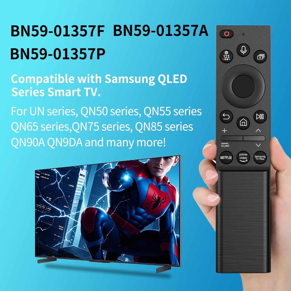 TVSEN solar remote in hand for scale, demonstrates comfortable ergonomic grip