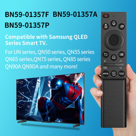 TVSEN solar remote in hand for scale, demonstrates comfortable ergonomic grip