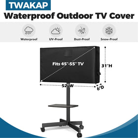 TWAKAP weatherproof fabric blocks rain, protecting your outdoor TV.