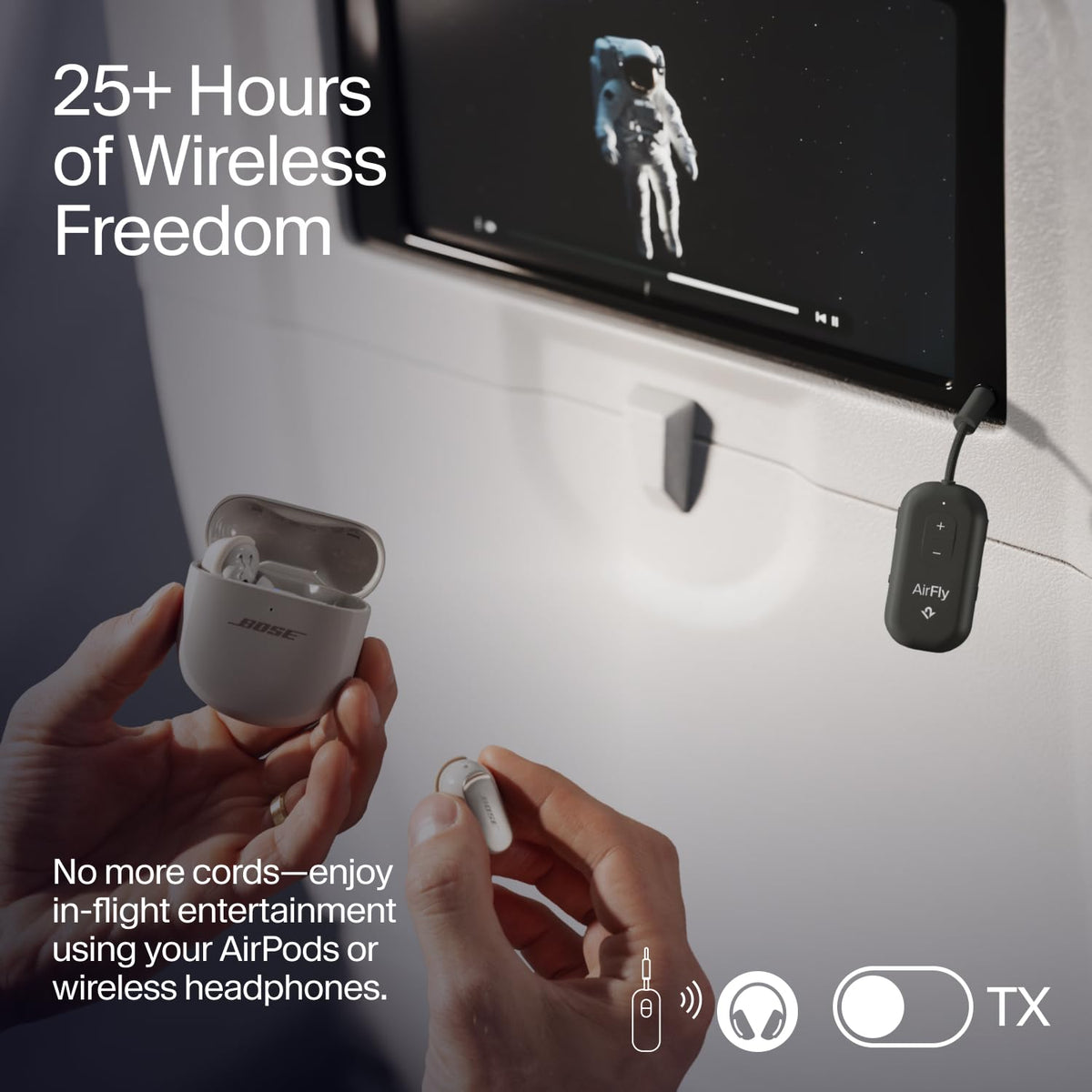 AirFly Pro 2 uses aptX HD Adaptive for stable sound.