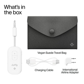 AirFly Pro 2 Deluxe works with Apple AirPods for seamless listening.