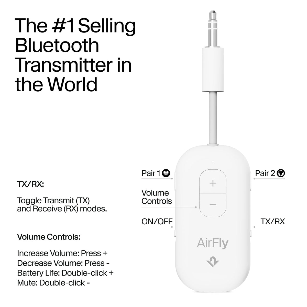 Twelve South AirFly Pro 2 dual-pairing supports two listeners without wires.