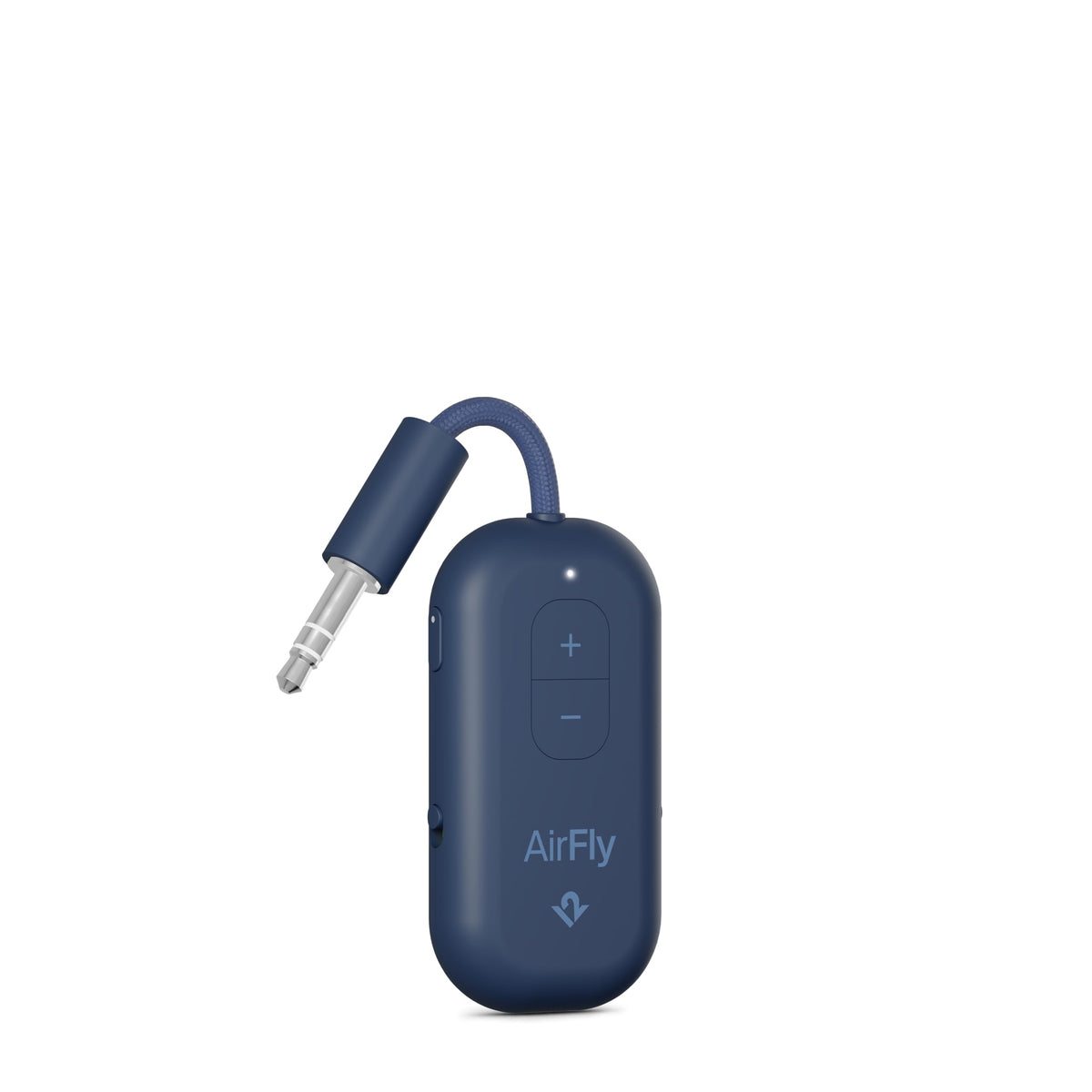 Twelve South AirFly Pro 2 front view, sleek transmitter for wireless listening