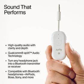 Twelve South AirFly Pro travel-friendly design fits easily in a pocket.