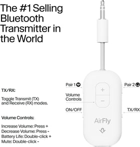 Twelve South AirFly Pro dual-pairing enables two headphones to share audio.