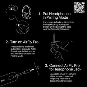 Twelve South AirFly Pro label and specs closeup, shows codec and battery details