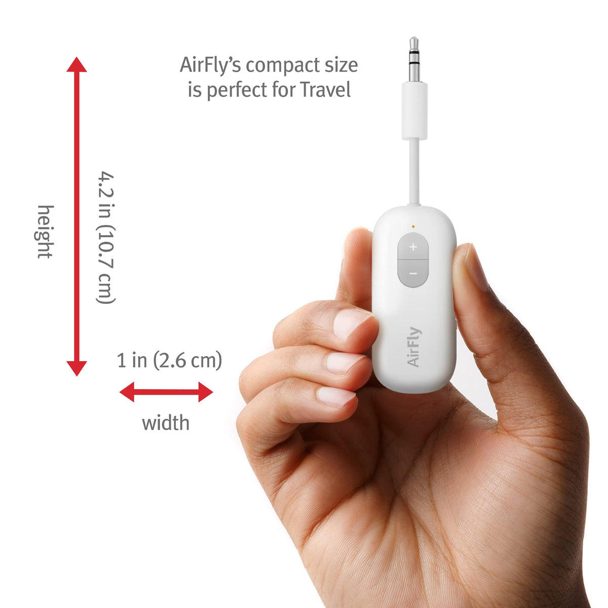 Twelve South AirFly SE with included USB-C cable for charging and continuous playback