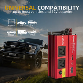 TWING 12V to 110V inverter dash-mount display aids quick checks.