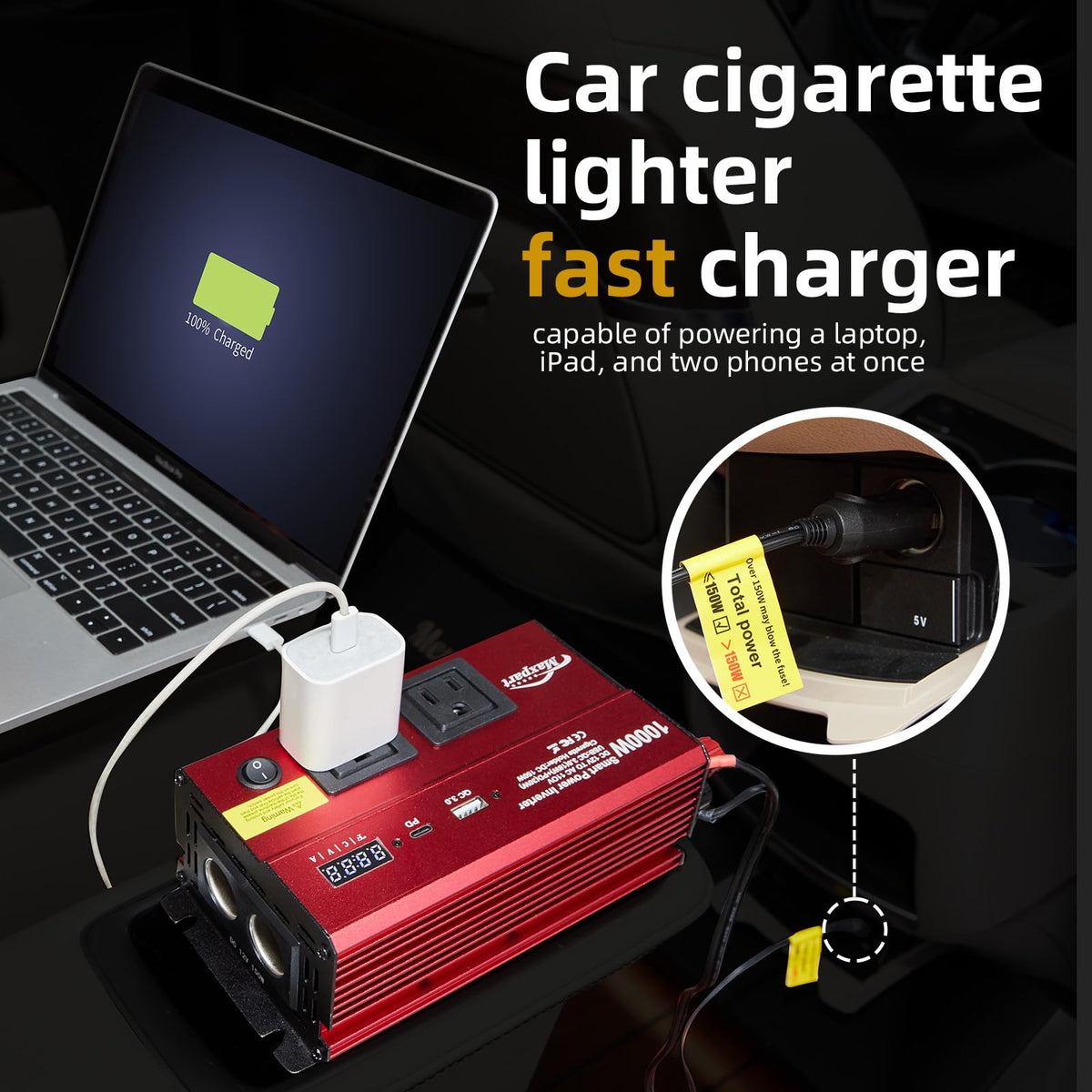 TWING USB QC3.0 and PD Type-C ports enable fast charging on move.