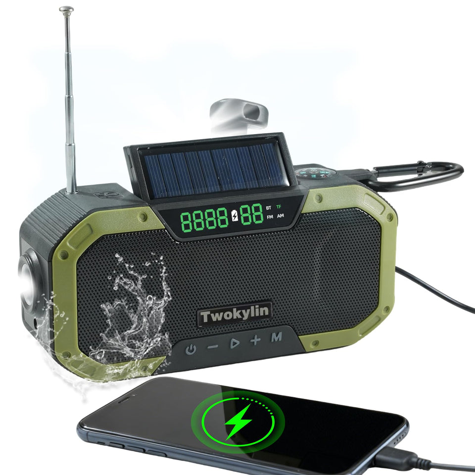 Twokylin emergency radio waterproof shell for rugged outdoor use.