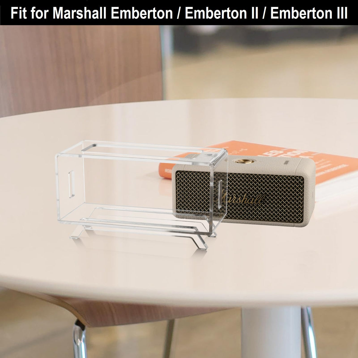 TXEsign Emberton stand charging cutouts allow easy charging without removal