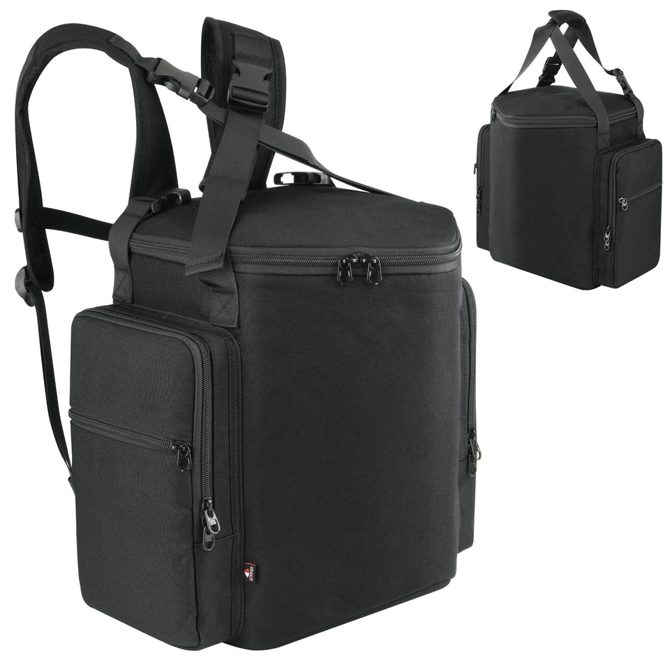 TXEsign front view backpack holding Bose S1 Pro for secure transport