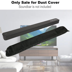 TXEsign installed on soundbar beside TV illustrating tidy living-room protection