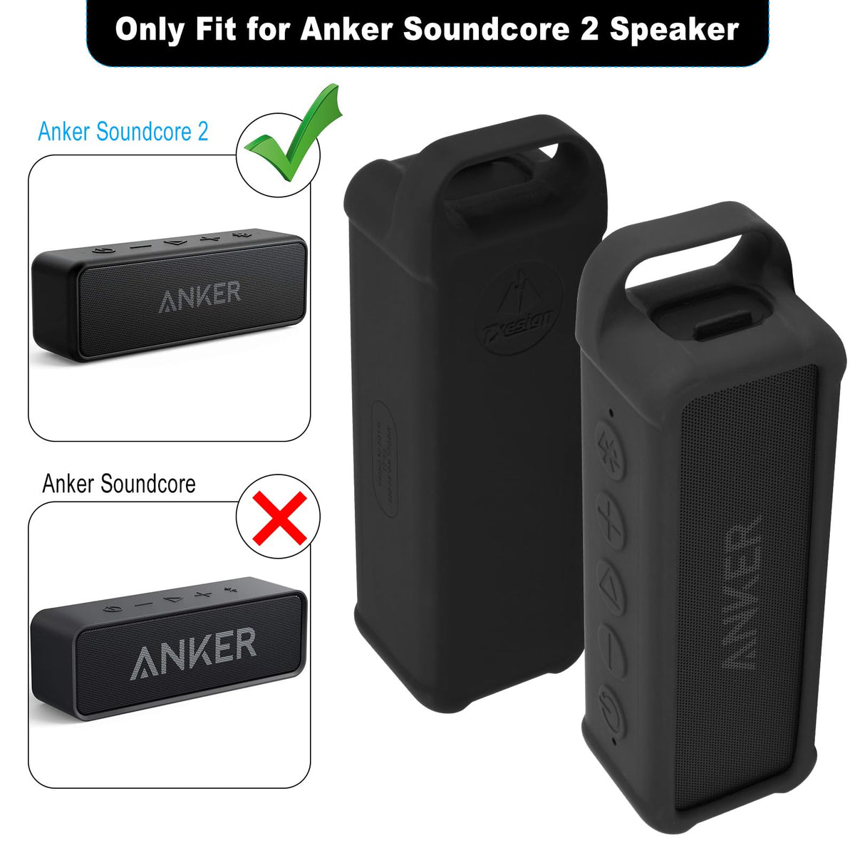 Reinforced corners provide extra shock absorption for Soundcore 2.